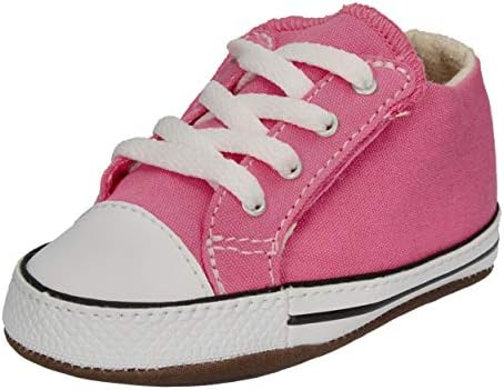 Converse Baby-Girl's Chuck Taylor All Star Cribster Canvas Color Sneaker, Pink/Natural Ivory/White, 3 M US Infant
