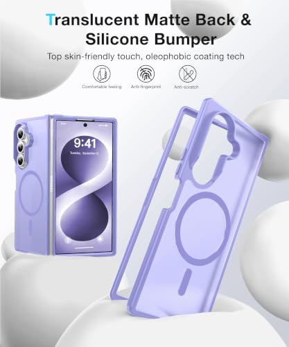 Image of NO.1 Magnetic for Samsung Galaxy Z Fold 8 Ultra Case with MagSafe | [Military Grade Drop Tested][Translucent][Anti-Fingerprint]Soft Silicone Bumper for Samsung Fold 8 Ultra Case,Light Purple