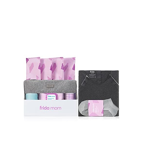 FridaBaby Krankenhausverpackungsset für Arbeit, Entbindung, nach der Geburt | Stillkleid, Socken, Peri-Flasche, Einwegunterwäsche, (15-teiliges Geschenkset) – Bild 3
