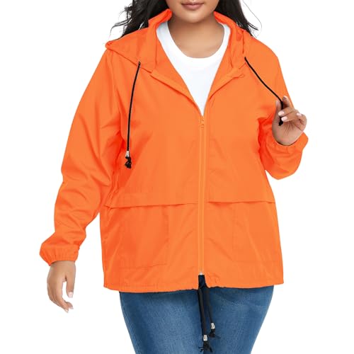 Century Star Plus Size Rain Jackets for Women Waterproof Windbreaker Jacket Women's Raincoats with...