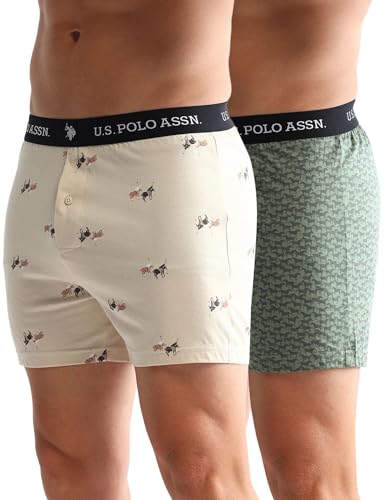 Image of U.S. Polo ASSN. Mens OEX09 Comfort Regular Fit Solid Boxers - Pack of 2