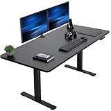 VIVO Electric 60 x 30 in Standing Desk, Memory Height Adjustment, 1B Series, Holds 220 lbs, Black Top Black Frame, DESK-KIT-1B6B-30