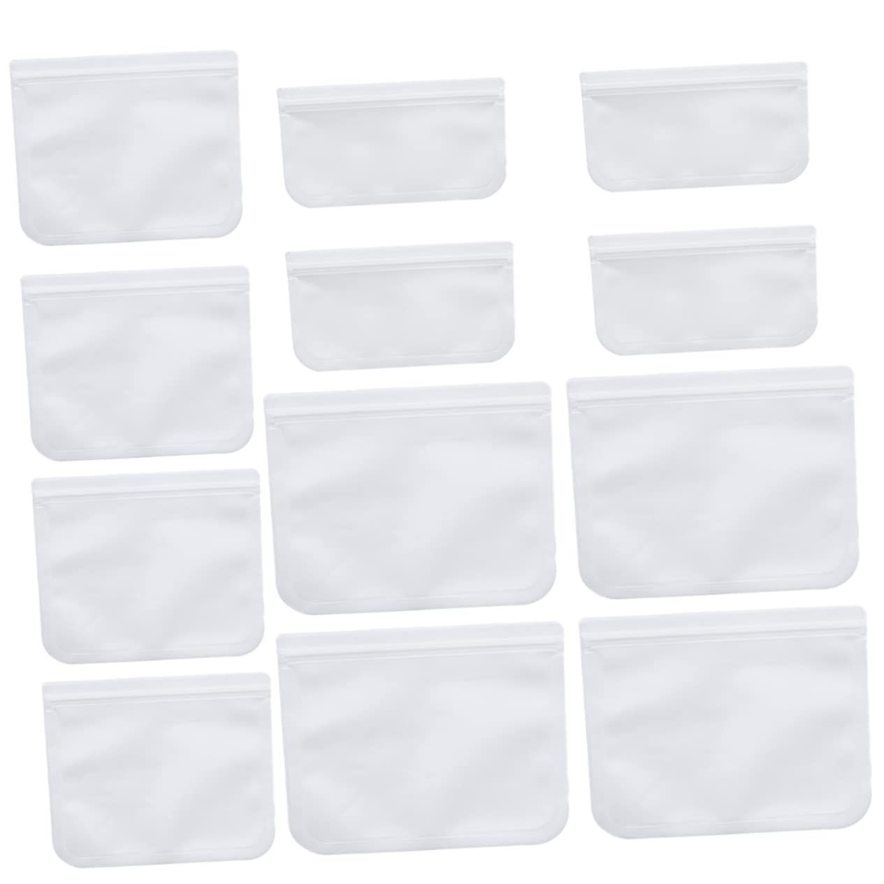 COLLBATH 12 Pack Leakproof Food Preservation Bags Fresh Keeping Storage Bags Self-sealing Strip Peva Vacuum Bags for