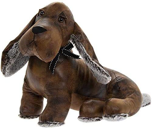 Assorted Doorstop Door Stop Stopper Filled Heavy Doorstop Faux Leather Novelty Wedge (Sitting Dachshund Sausage Dog Doorstop) — image 1