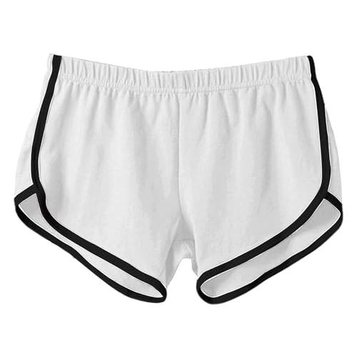 Pantalones cortos deportivos para mujer, de secado rápido, para correr, entrenamiento, yoga, baile, ropa deportiva de verano, blanco, M