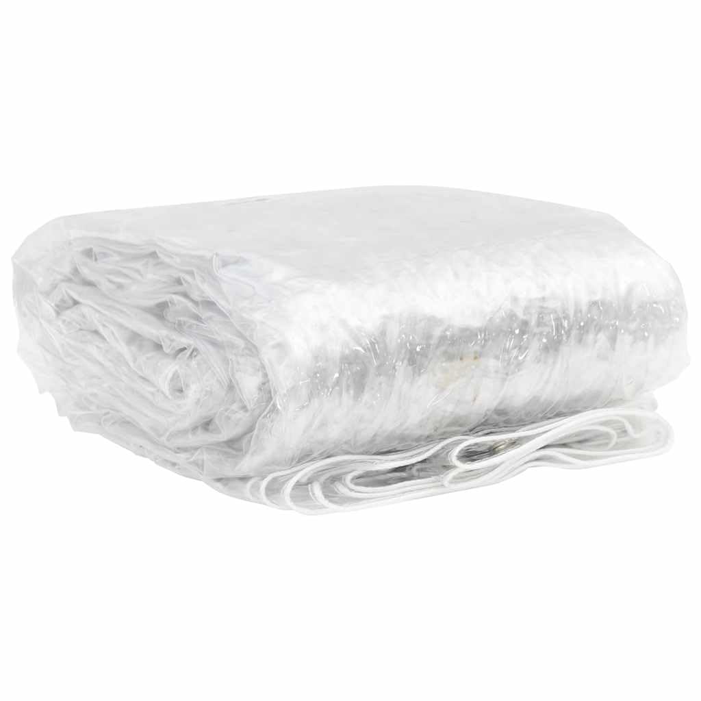 Telone trasparente in PVC, 2 x 10 m, con occhielli e corda in nylon, robusto, impermeabile, resistente alle intemperie, ideale come telone di copertura per giardino, legno, auto, barca