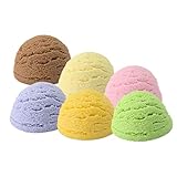 INOOMP Lot De 6 Boules De Glace Décoratives en Plastique Multicolores, Taille Petite, Accessoires Photo Réalistes pour Vitrines Et Décoration D’intérieur