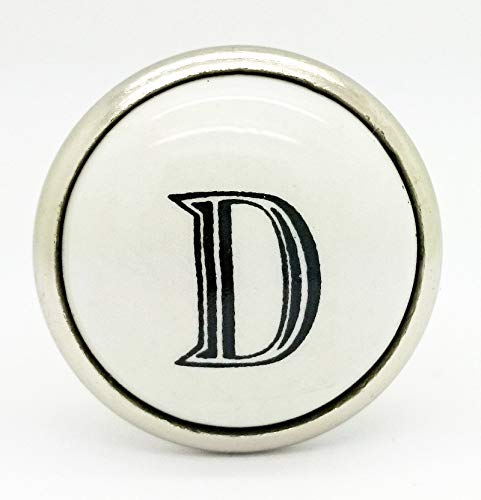 G Decor Letter White Monograms Ceramic Door Knobs (D)