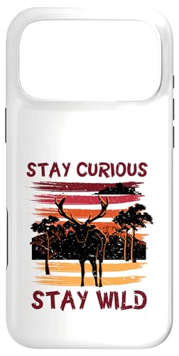 Curious Stay Wild Deer Sunset Nature Lover Outdoor Vintage �X�}�z�P�[�X iPhone 17 Pro Max �p