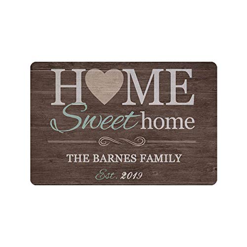 MyPupSocks Personalized Doormat Text Name Sweet Home Custom Door Mats