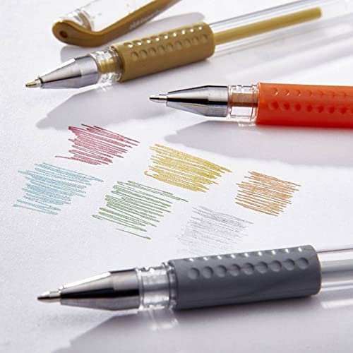 Image of KINGART 400-20 Comfort Grip Gel Pens, Set of 20 Unique Metallic Colors