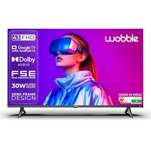Image of Wobble 108 cm (43 inches) K Series FHD Smart LED TV with Google TV 5.0 (Black) WB43FDAGU2841D25