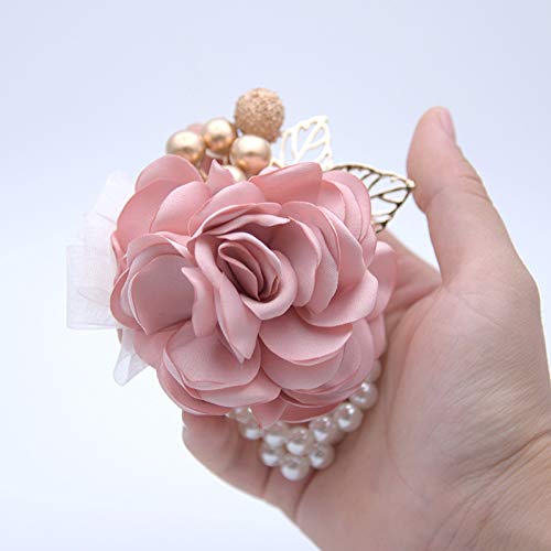 Huilimei Lot de 2 roses artificielles de poignet pour cérémonie, bal de fin d'année, fête, mariage, anniversaire, dîner, danse – vue 3