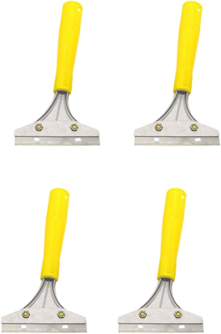 Scrapers Removing 4pcs Scraper Cleaning Aluminum Multi-purpose Set with Alloy Blades, Sturdy Yellow Tool Glue and Paint for Kitchen and Home Use
