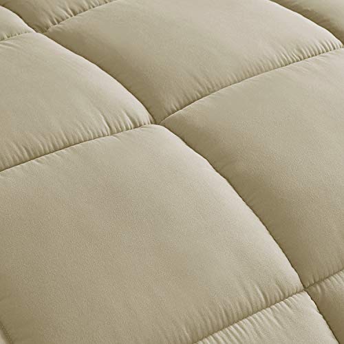 Chezmoi Collection 3-Piece Down Alternative Comforter Set (Queen, Khaki) #TOP2