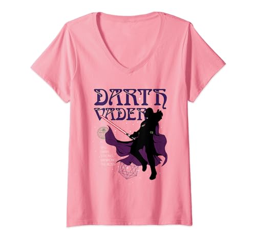 T-shirt Star Wars femme col V noir motif Darth Vader astro
