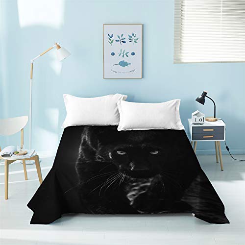 Parure de lit panthère noire microfibre infroissable pour literie facile