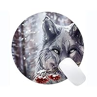 Tappetino Mouse Lupo E Luna - 20x24cm Base Gomma Antiscivolo - Per Gaming E Ufficio