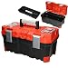 Produktbild ECD Germany Werkzeugkasten Werkzeugkiste mit 2 Fächer - 50x25x24 cm - leer - aus Kunststoff - bis 19kg - für Heim- und Handwerker - Werkzeugbox Werkzeugkoffer Sortimentskoffer Montage Koffer Kasten