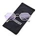 ZOGEEN Men Women Sunglasses Small Metal Frame Asymmetry Temple Z674 (Gold&Purple)