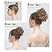 SARLA 2PCS Messy Hair Bun Hair Pieces Wavy Curly Synthetic Updo Fake Scrunchies Ponytail Extension for Women Platin Blonde