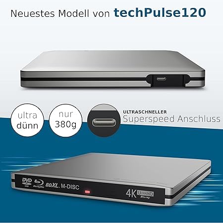 Graveur BDXL MDisc techpulse120 avec support UHD 4K HDR 3D externe - 4