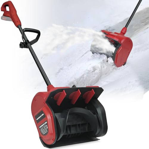 Cordless Snow Shovel Compatible with Milwaukee M18 18V Battery 11 Brushless Motor Electric Snow Shovel for Driveway Max 20 Throw Distance Electric Snow Thrower for Patio Deck Driveway(Tool Only)