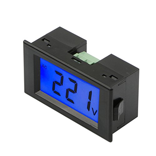 Image of Blue LCD Panel Mount Meter Digital Voltmeter Display with Case AC 80-500V