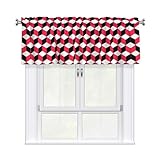Construction en tissu robuste : fabriqués à partir de tissu polyester robuste, ces cantonnières à carreaux rouges 3D présentent des motifs délicats qui filtrent doucement la lumière du soleil.