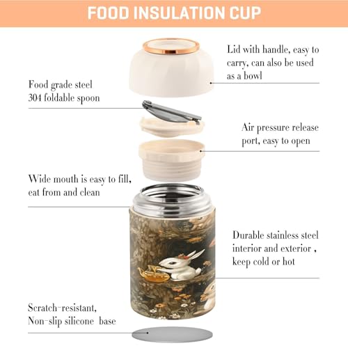 Termo de comida hermético que mantiene tu almuerzo caliente sin derrames de 500 ml. 5