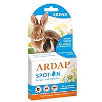 ARDAP Spot On - Zecken-, Milben- & Flohschutz für kleine Heimtiere (Kaninchen, Meerschweinchen, etc.) von 1 bis 4kg - Natürlicher Wirkstoff - Bis zu 12 Wochen nachhaltiger Langzeitschutz (PT19)