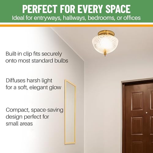 Image of Evelots Clip-On Light Shade for Ceiling Bulb or Lamp - 2 Pack Antique Diamond Cut Acrylic - Easy Install Decorative Lamp & Lighting Cover