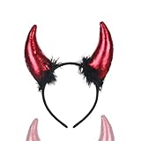 TK Gruppe Timo Klingler Teufelsohren Kopfbedeckung Teufelshörner Teufel Accessoire zu Kostüm Damen & Kinder an Fasching & Karneval