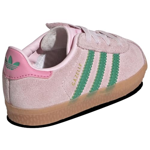Adidas Orininals Gazelle - Girls' Toddler (JP7138, Clear Pink/Court Green/Gum)3