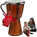 BND Drums Mini Djembe Drum Djembe jembe is a Rope-Tuned Skin Covered Goblet Drum Played with Bare Hands Originally from West Africa (Brown, 4x8)