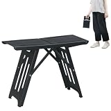 BOMOOMOO Estilo Industrial, Taburete Plegable Portátil, Sillas Camping Plegable para Acampar al Aire Libre Jardín Camping Viaje Senderismo Pesca Picnic (1 Pieza, Negro)