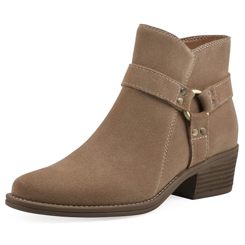 Bottines Altossa Western White Mountain daim bois de plage bout pointu et talon biseauté stable 40.5