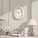 Abdurey Small French Retro Decorative Wall Clock, Ivory White Vintage Oval Style,Silent Battery Operated Boho Decor Wall Clocks for Farmhouse,Kitchen,Bedroom,Bathroom(10.4