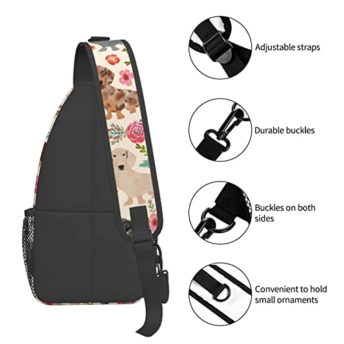 HAHAFU Umhängetasche mit Hundemotiv für Damen und Herren, bedruckt, leicht, bequem, Polyester, Reisen, Outdoor, Crossbody-Tasche, Schwarz , Einheitsgröße