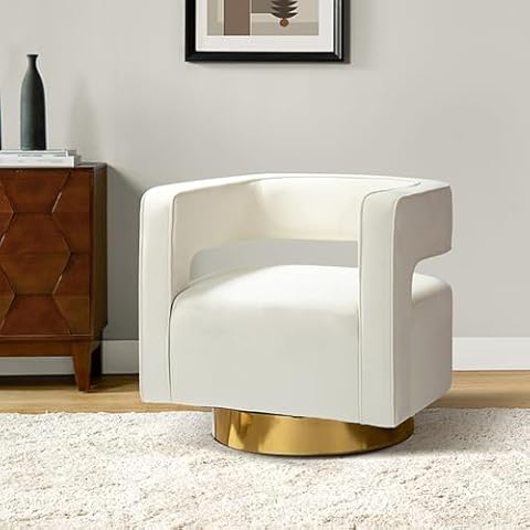 HULALA HOME Modern Velvet Swivel Armchair Cover