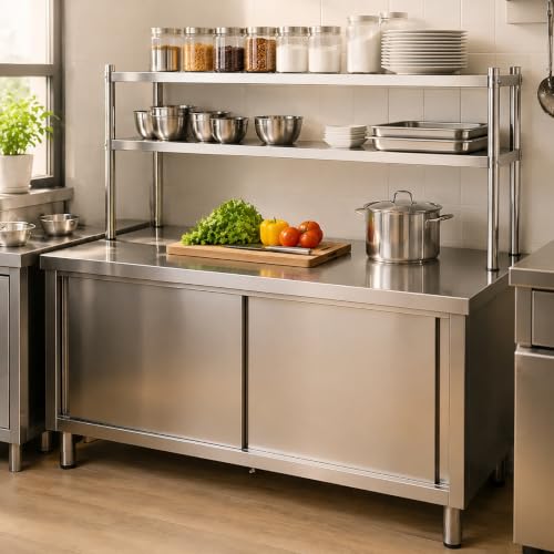 Image of Stainless Steel Work Table with Storage, 47.2 inchx19.6 inch Prep Table