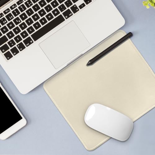 Image of FROGIGO Mouse Pad with Stitched Edges - Solid Color Mousepad for Women, 9.25 x 7.75 inch Washable Square Desk Pad, Non-Slip Rubber Base, Office Home Laptop Accessories - Warm Sand