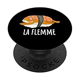 La Flemme Sushi Chat Humour Japon Nourriture Asie Cadeau PopSockets PopGrip Interchangeable