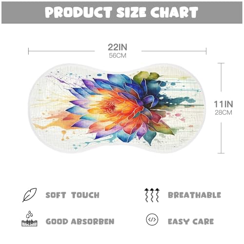 J JOYSAY Flower Ivory Baby Burp Cloths for Boys Girls Large 22''x11'' Cotton 4 Layer Baby Items Must Haves for Boy Drool one sizex42