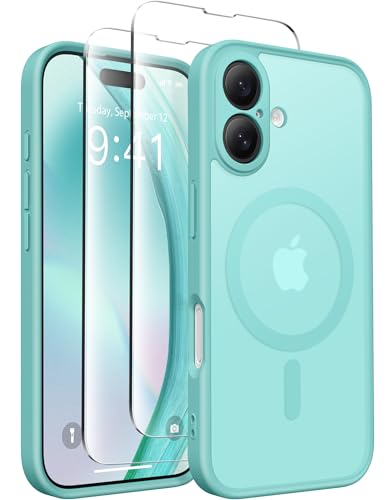 Coque iPhone 16 MagSafe CAPRARO translucide mate bleu fumé