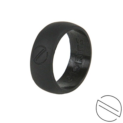 Life Ring - Men's Silicone Wedding Ring For Active Lifestyles | Flexible, Safe And Durable Silicone Wedding Band Comes In Black, Blue And Red In Us Sizes | 100% Life Time Replacement Warranty Included! Makes Great Gift Or Stocking Stuffer! (Black, Size 12) #TOP27