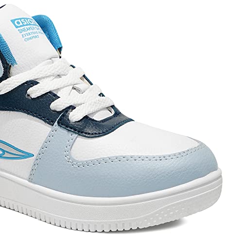 Image of ASIAN Kid's THUNDER-11 Casual White Sneaker Outdoor,High Neck Shoes with Extra Jump Casual Lace-Up Shoes for Boy's