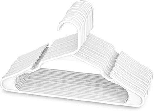 Image of PROTOWARE 18 Pieces Clothe Hangers for Wardrobe - Space Saving Cupboard Storage Organizer - Plastic Hanger Set for Saree, Shirt, Dress (White)