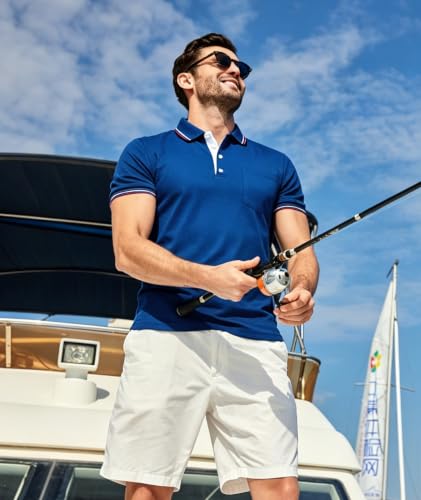 ZITY Mens Polo Shirts with Pocket Moisture Wicking Collared Golf Shirts - Image 3
