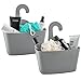Tatkraft Posh Grey Praktisch 2er-Set Duschkorb mit Haken zum Einhängen mit Ablaufloch, Duschgel Behälter, Stabiles Badkorb Zum Haengen, Robustem Kunststoff